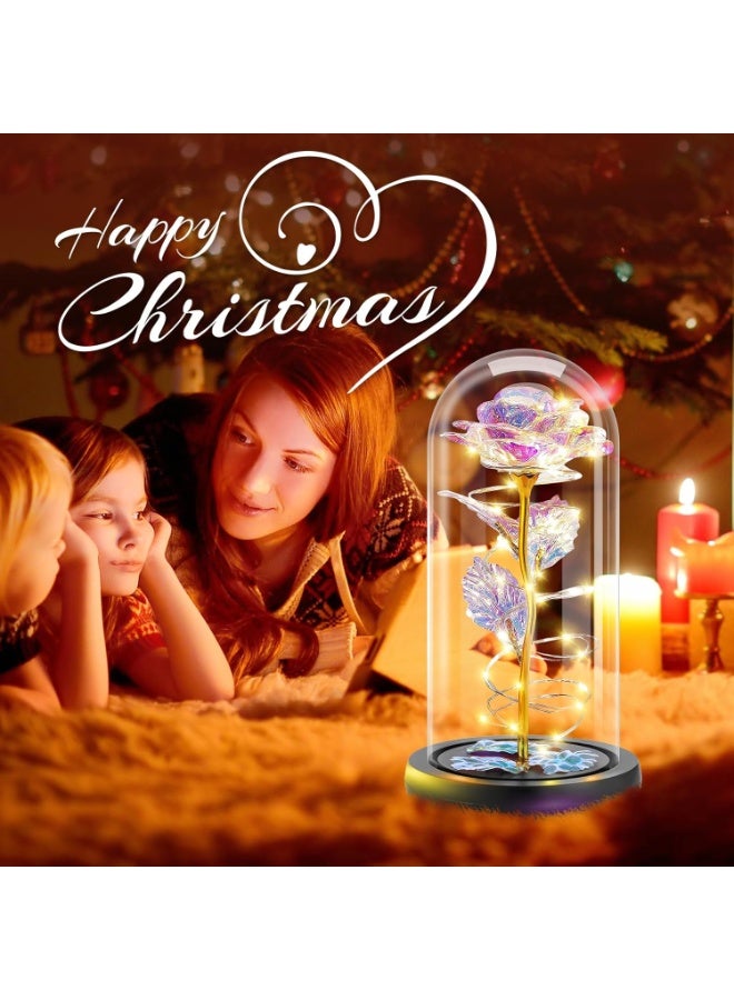 Preserved Forever Valentines Day Flower Gifts for Her, Glass Light Up Rose Gifts for Women Mom Grandma Girlfriend Wife Sister, Valentines Mothers Day Christmas Birthday Womens Gift (Colorful) - Image 2